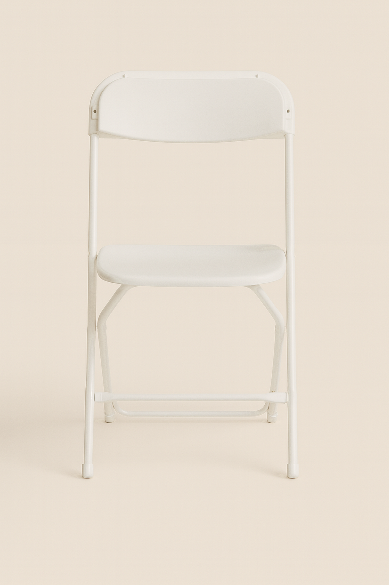 Folding Chair, Plastic - White